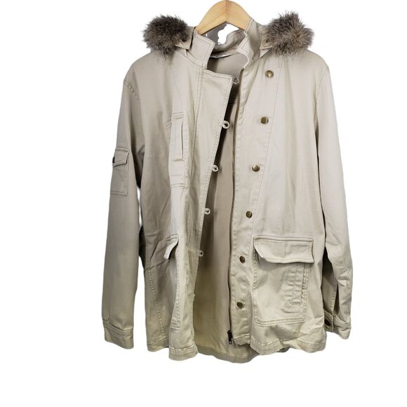 Cabi Khaki Lightweight Hooded Utility Jacket Style 110 Women's Size L - Picture 6 of 10